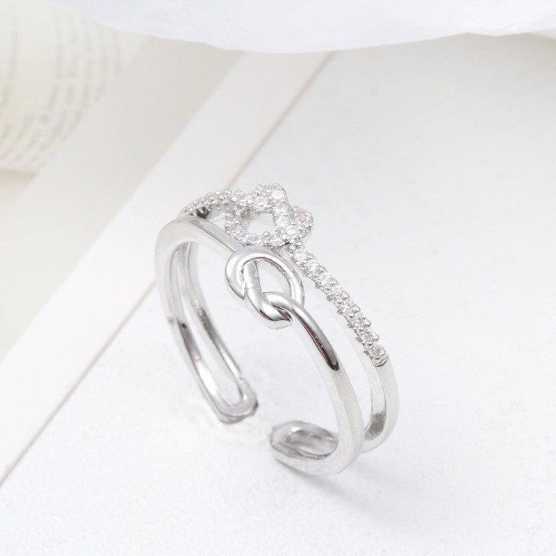 Micro Inlaid Zircon Pearl White Female Rings