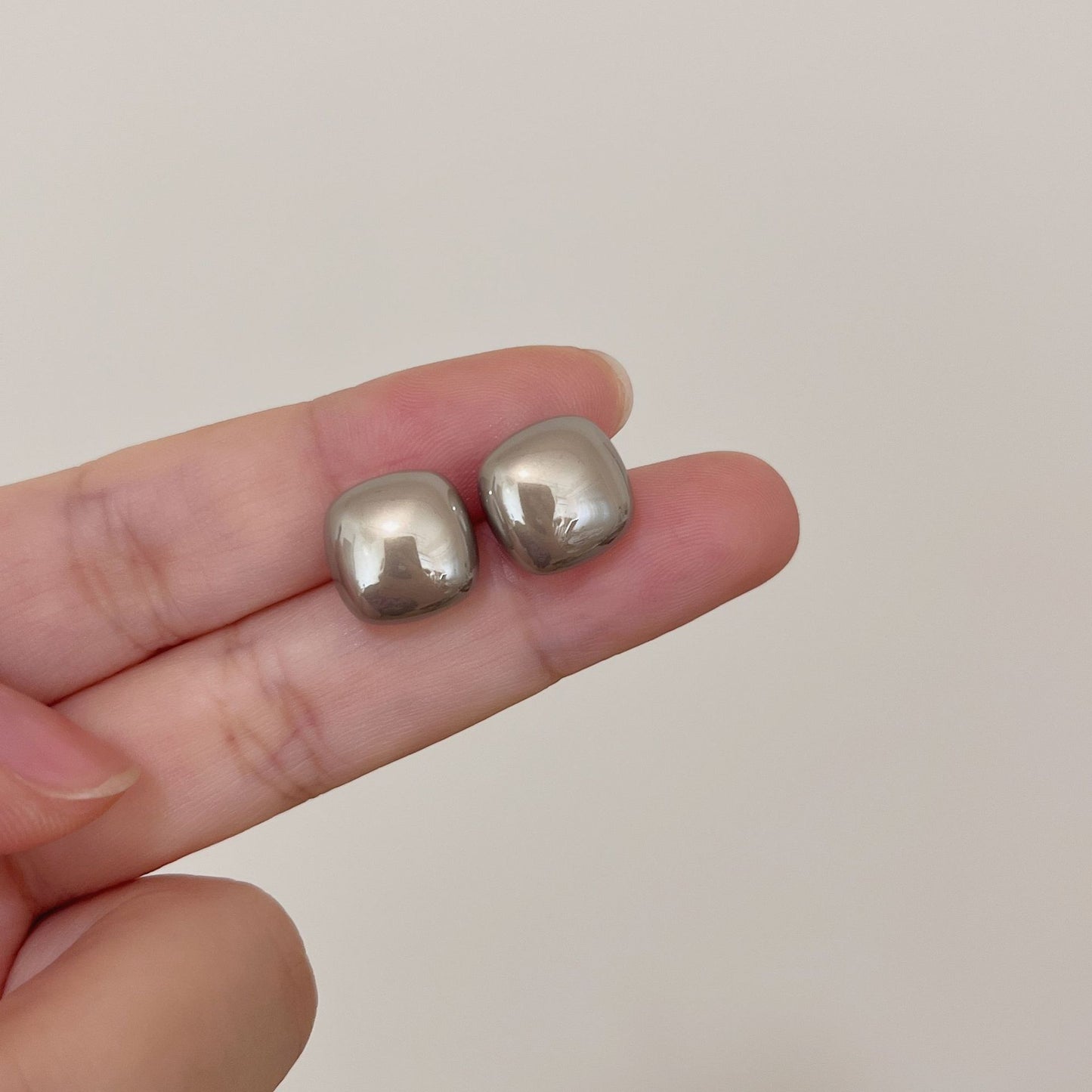 Korean Style Square Pearl Light Luxury Earrings