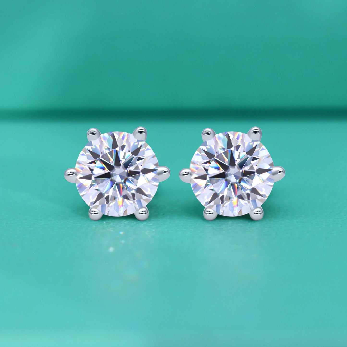 Women's Moissanite Classic For Sterling Sier Simple Earrings