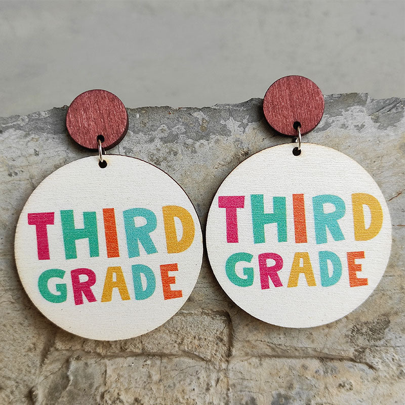 Cute Wooden For Teachers Steel Needle Earrings