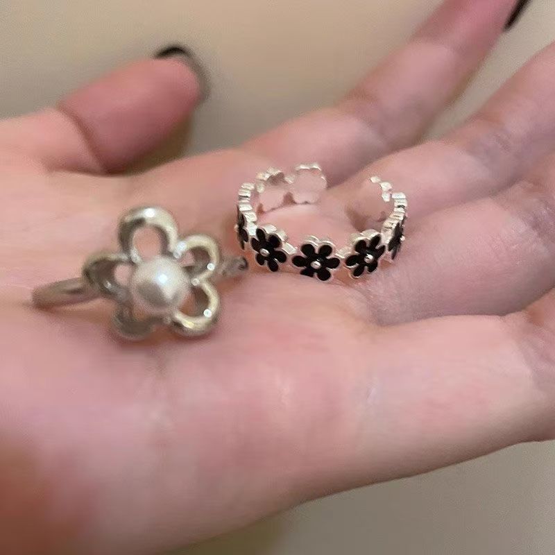 Little Flower Open Female Sweet Retro Rings