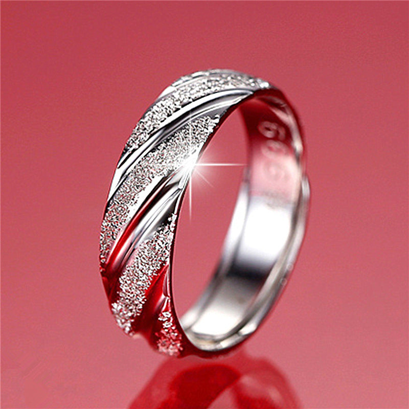 Men's Sand Meteor Shower Trendy Open Mobius Rings