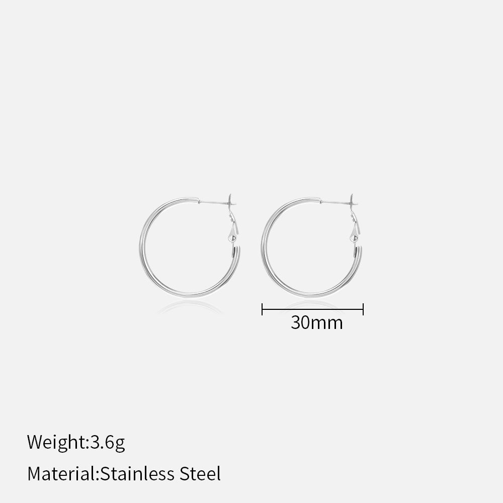 Popular Stainless Steel Round Personality Fashion Earrings