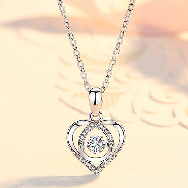 Women's Sier Smart Love For Niche Heart-shaped Light Necklaces