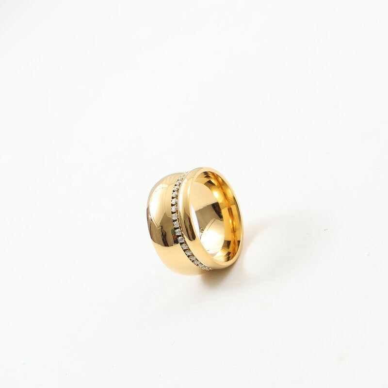 Surface Circle Fine Drill Titanium Steel Gold Bracelet