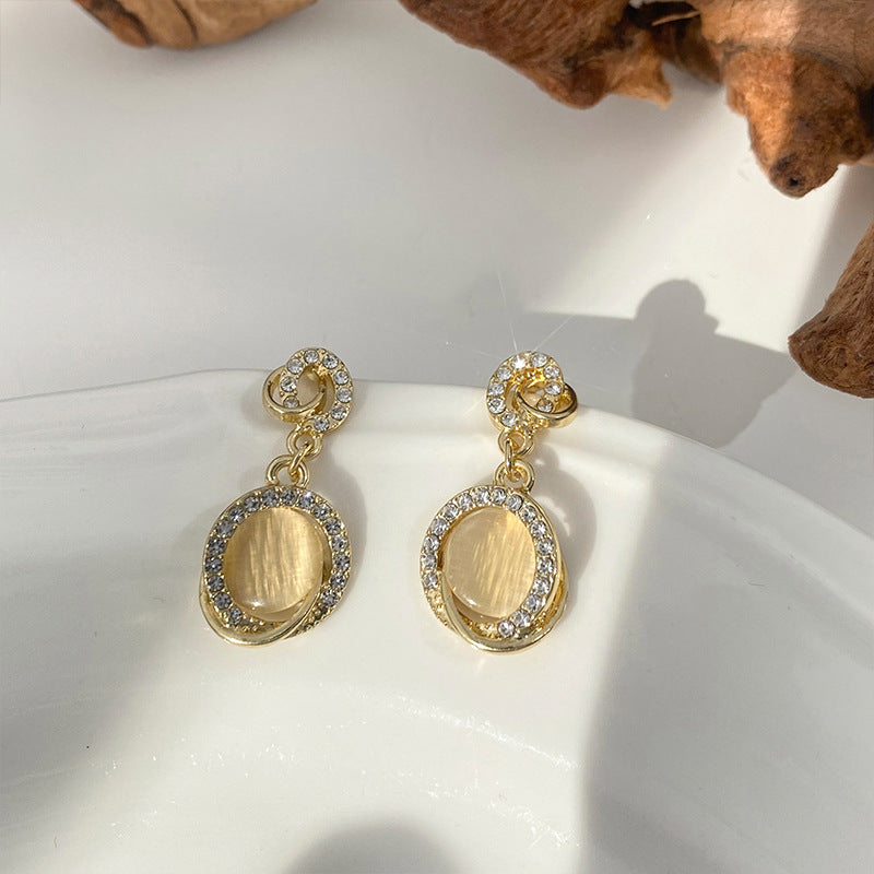 Unique Elegant Light Luxury Opal Female Earrings