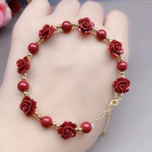 Women's Raw Ore Purple Gold Sand All The Way Flower National Bracelets