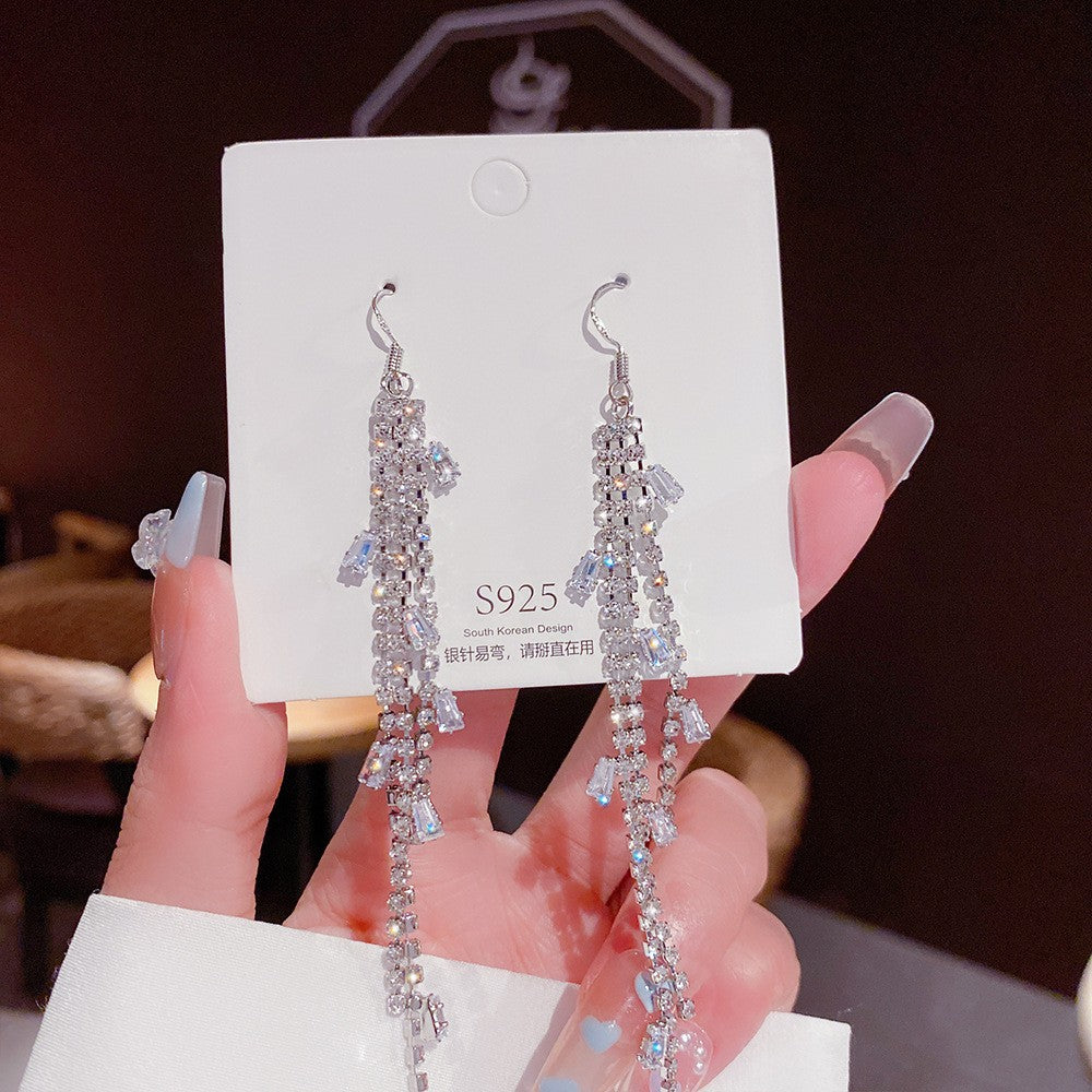 Women's Vintage Tassel Diamond High-grade Ear Minority Earrings