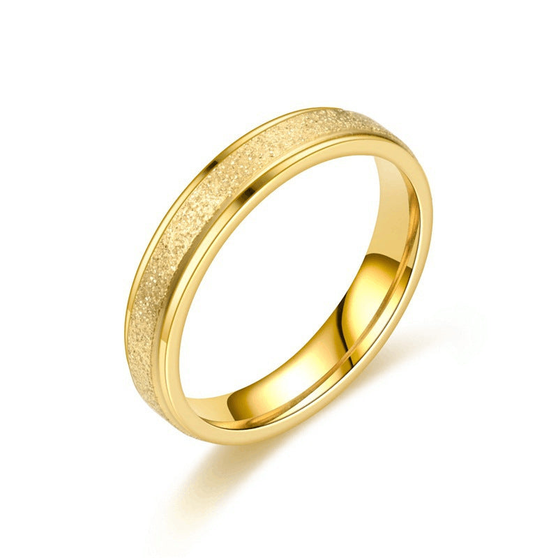 Stainless Steel Double Step Matte Couple Rings