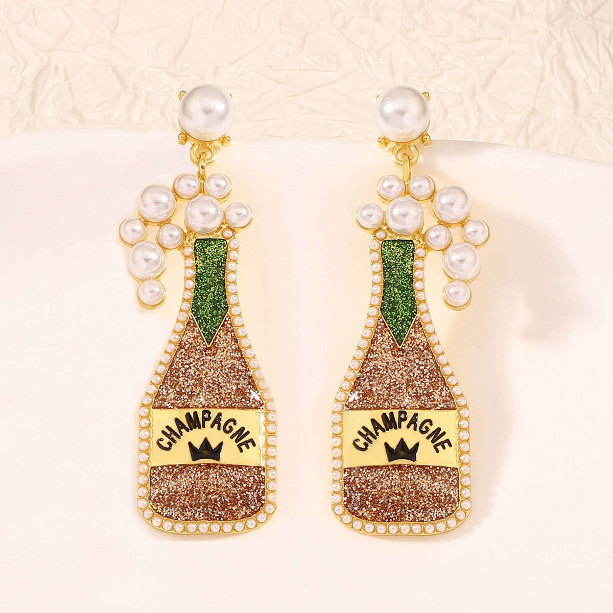 Light Luxury Carnival Cute Wine Bottle Earrings