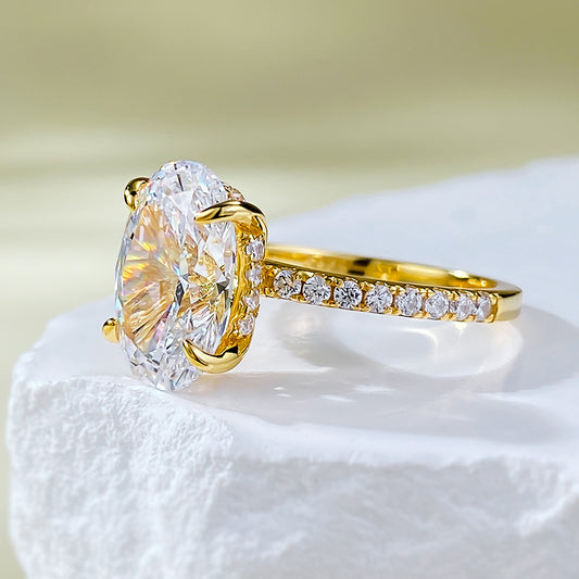 Jewelry Sier Plated Artificial Diamond Oval Rings