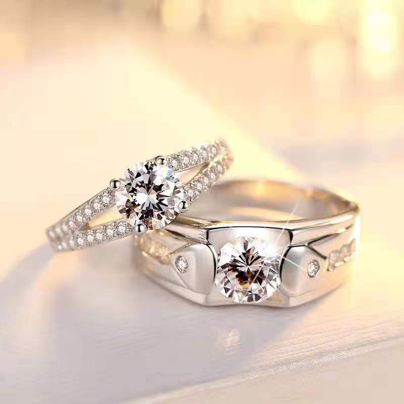 Women's & Men's Wedding Diamond Pair Get Girlfriends Birthday Rings