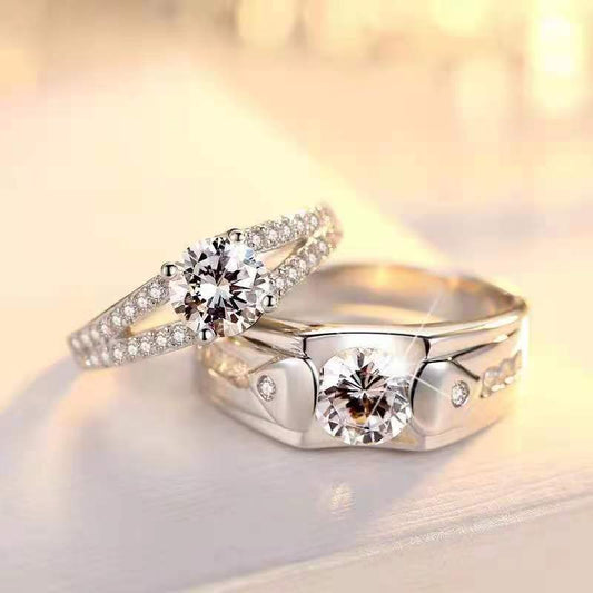 Women's & Men's Wedding Diamond Pair Get Girlfriends Birthday Rings