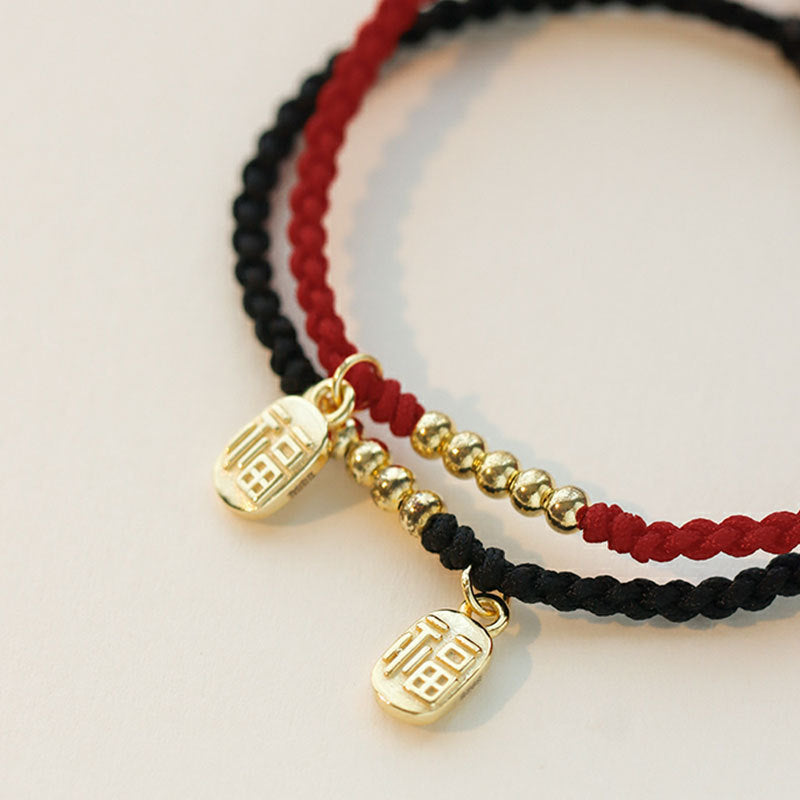 Hand-woven Red Rope Couple Female Design Bracelets