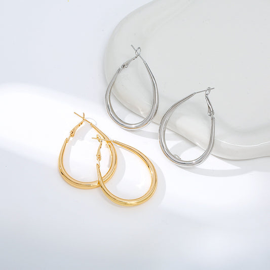 Geometric Trend Oval Ear Fashion Simple Half Summer Personalized Cold Rings