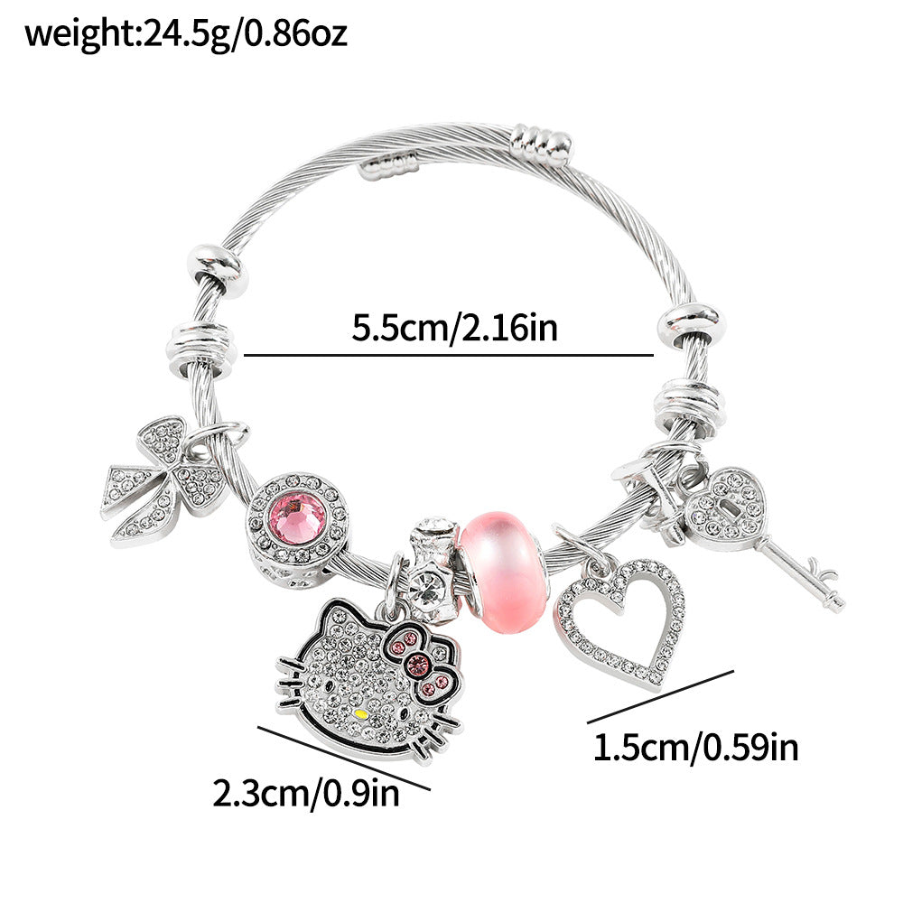 Cute Fashion Cat String Beads Open-ended Bracelets