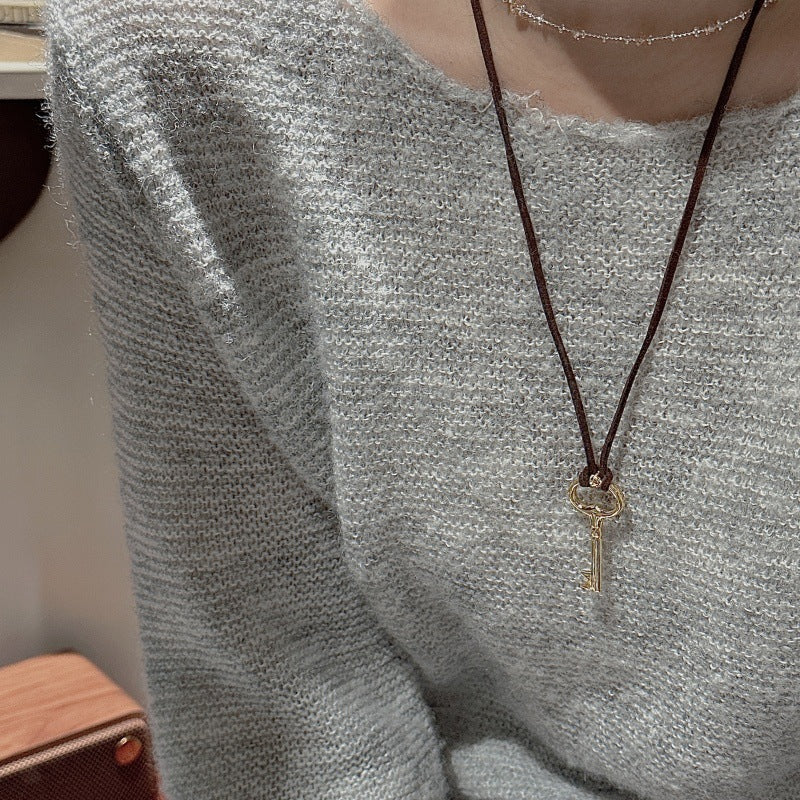 Sterling Sier Korean Style Niche Design Veet Necklaces