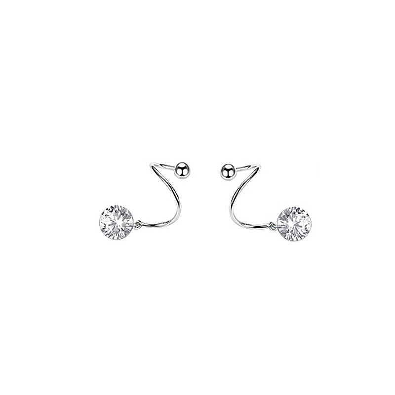 Screw Tightening Buckle Zircon Star Ear Spring Earrings