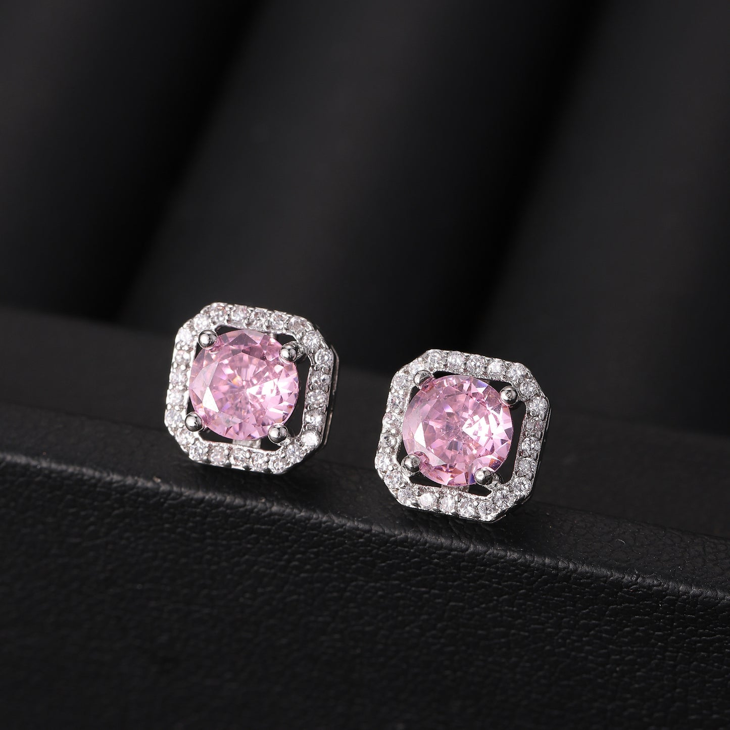 Women's Ornament Live Broadcast Fashion Zircon Square Earrings