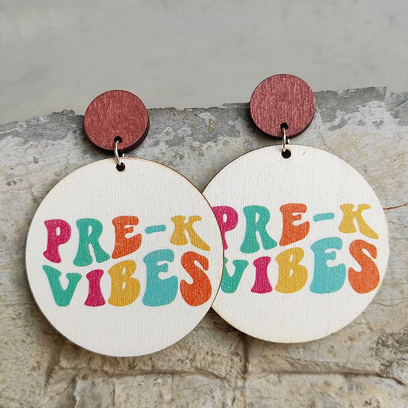 Cute Wooden For Teachers Steel Needle Earrings