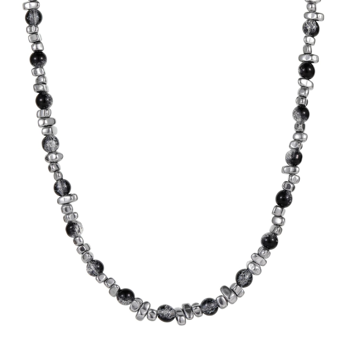 Niche Black White Beaded Clavicle Chain Necklaces