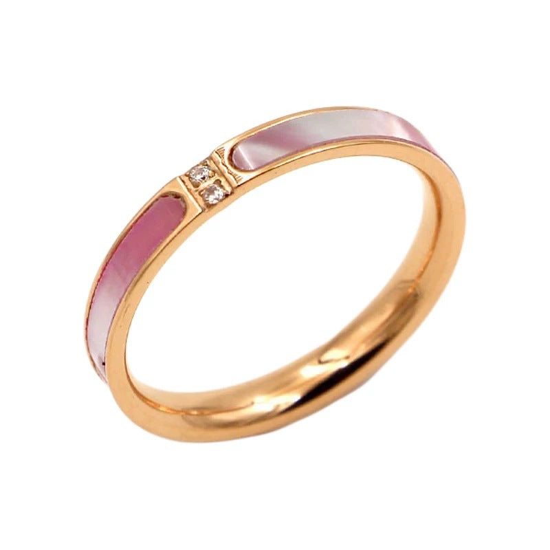 Powder Titanium Steel Rose Gold Plated Tail Index Rings