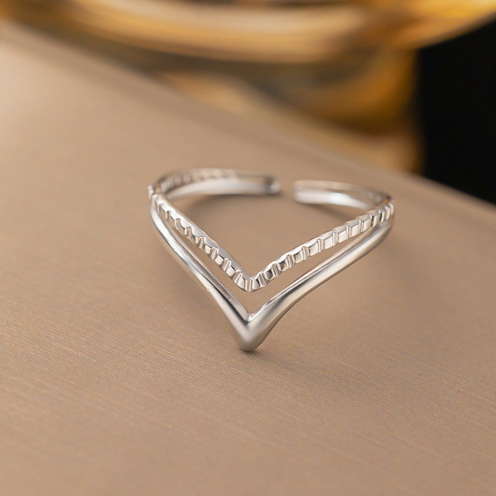 Fashionable Stainless Steel Love Heart-shaped Design Rings