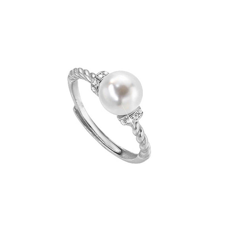 Antique Twist Pearl Gold-plated High Sense Court Rings