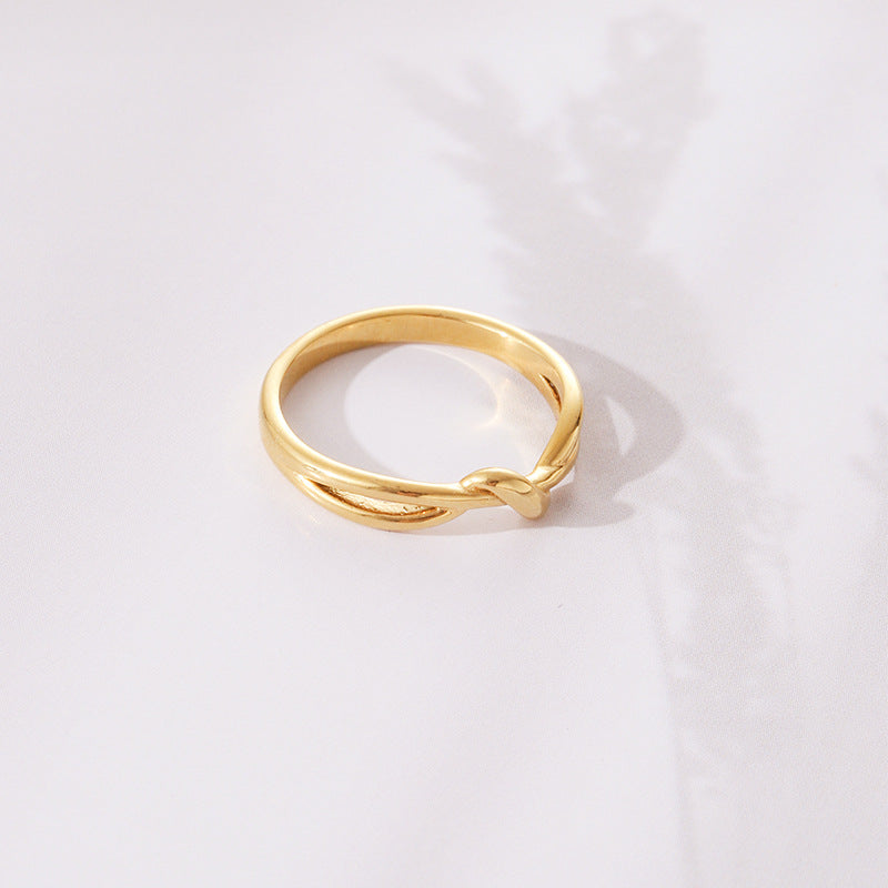 Endless Twist Female Titanium Steel Gold Rings