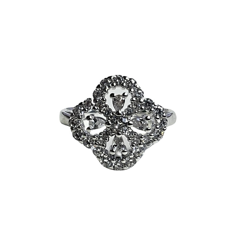 Women's Heart Full Diamond Temperament Index Finger Style Rings