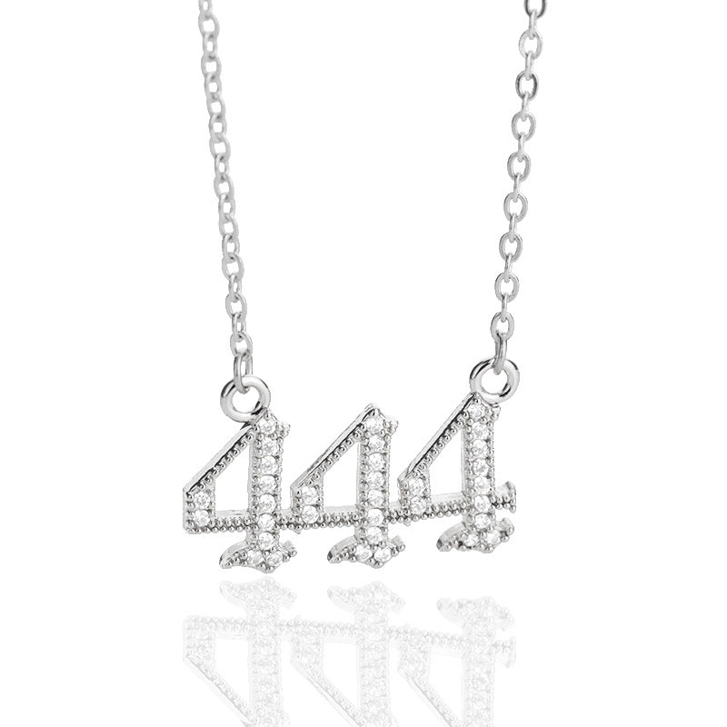 Women's & Men's Digital Angel Zircon Couple Ancient English Necklaces