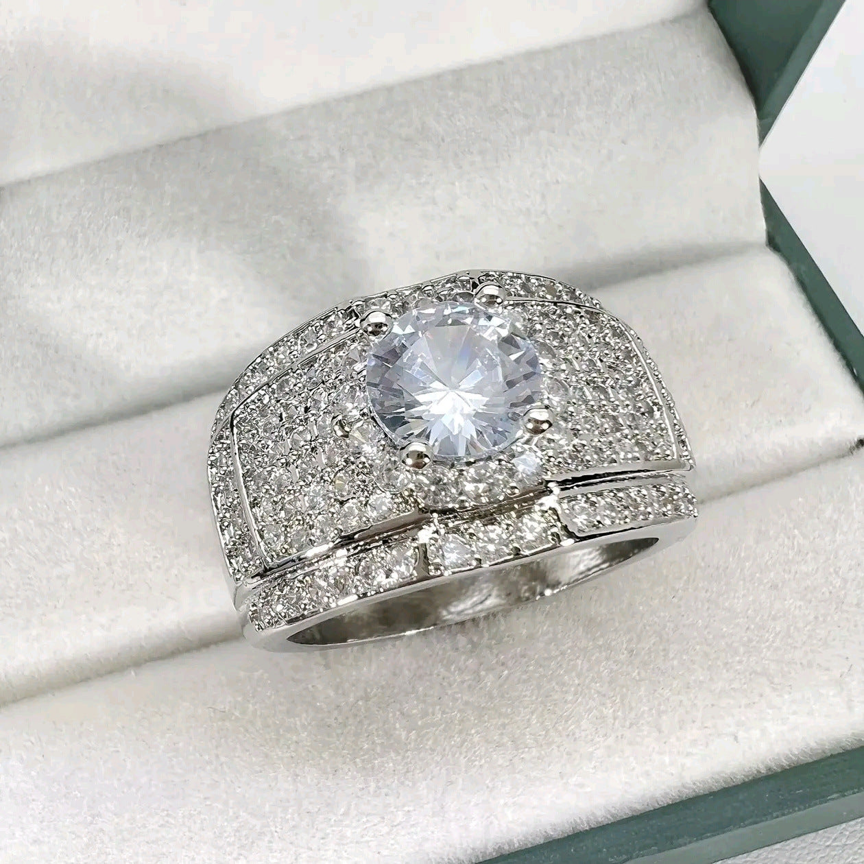 Men's New Luxury Full Diamond Sier Rings