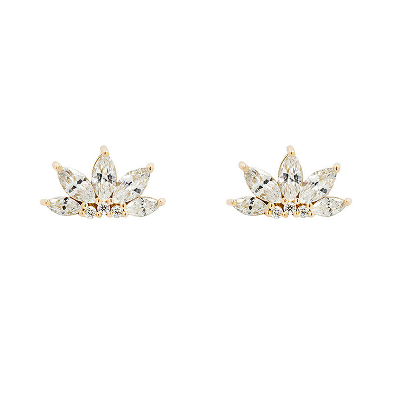 Classic Fashion Popular Golden Flower Twin Earrings