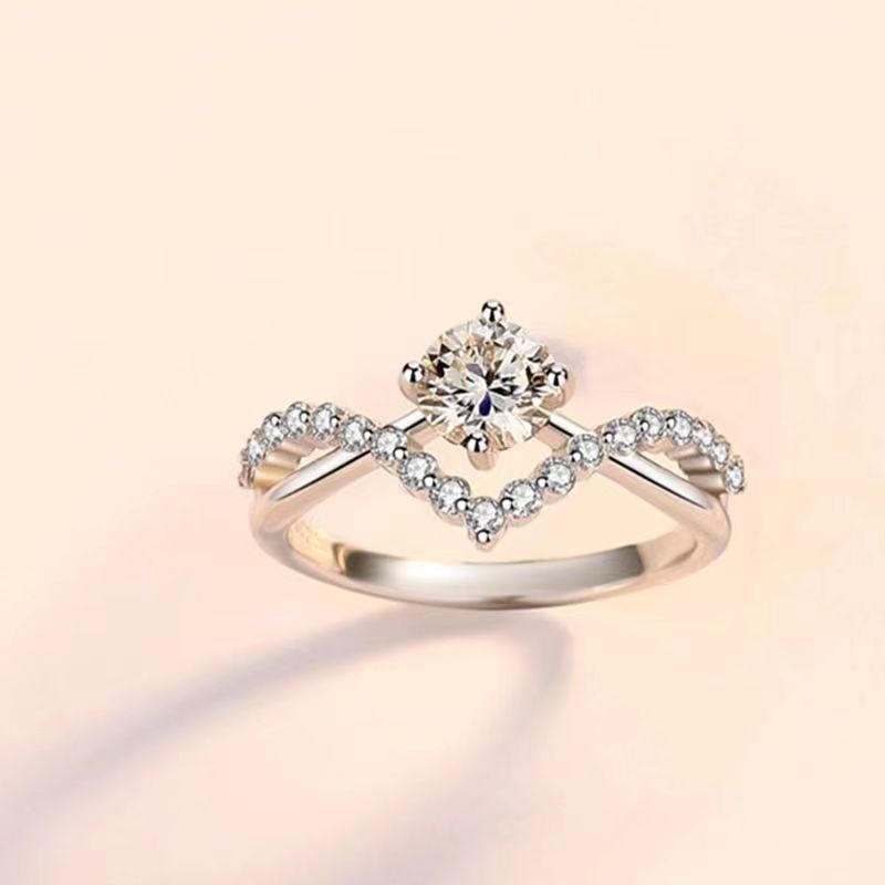 Women's & Men's One Pair Open Mouth Imitation Moissanite Rings