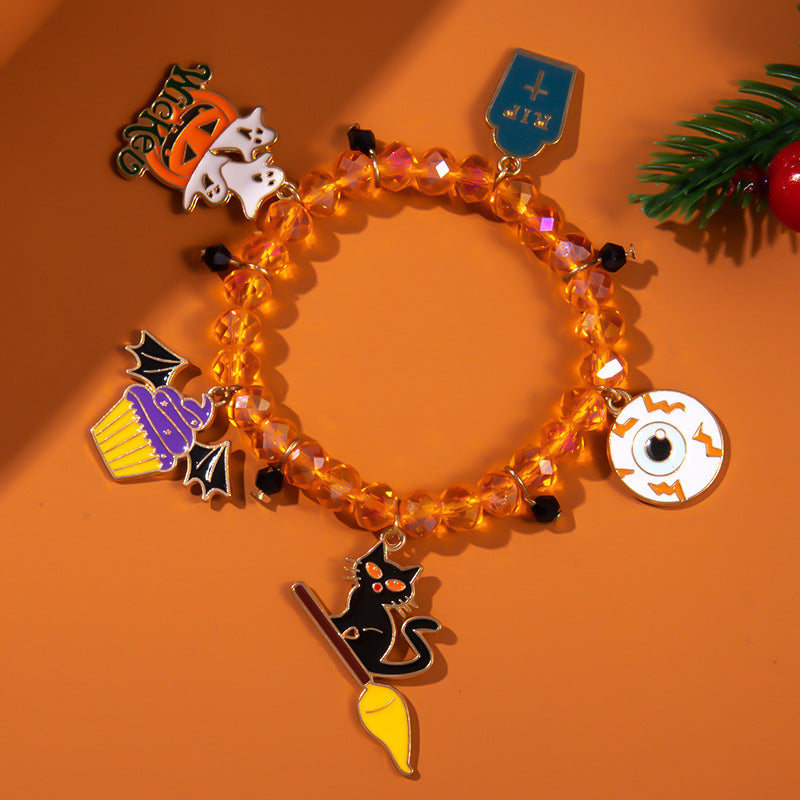 Charming Halloween Beaded Festival Pumpkin Ghost Bracelets