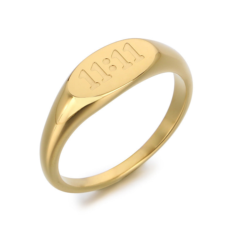 Personality Digital Corrosion Pattern Oval Special Rings