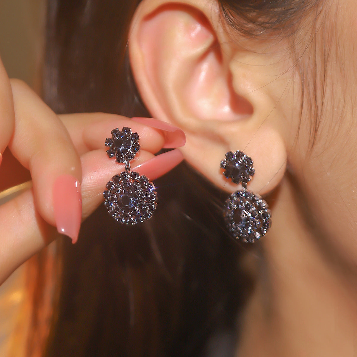 Rhinestone Snowflake Affordable Luxury Style Fashion Earrings