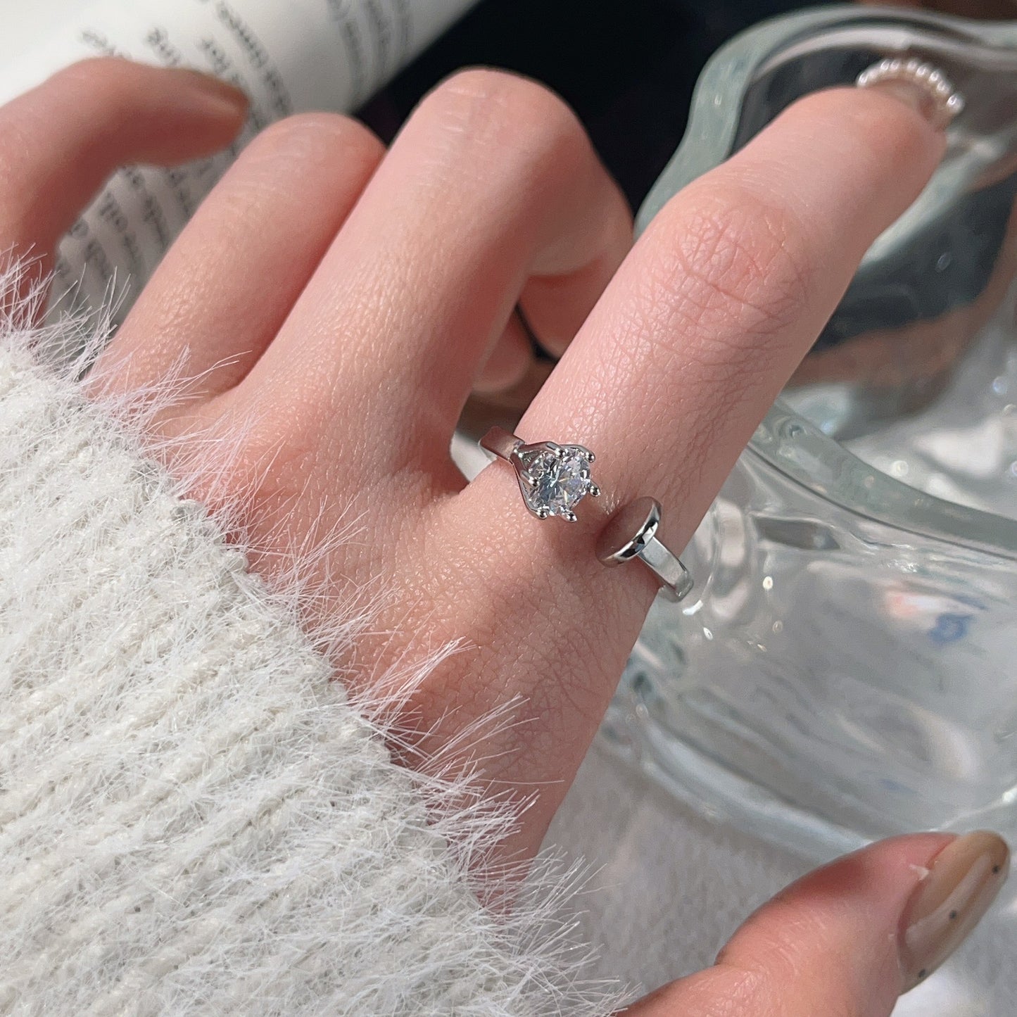 Women's Retro Style Cross With Skull Stitching Open Love Ring