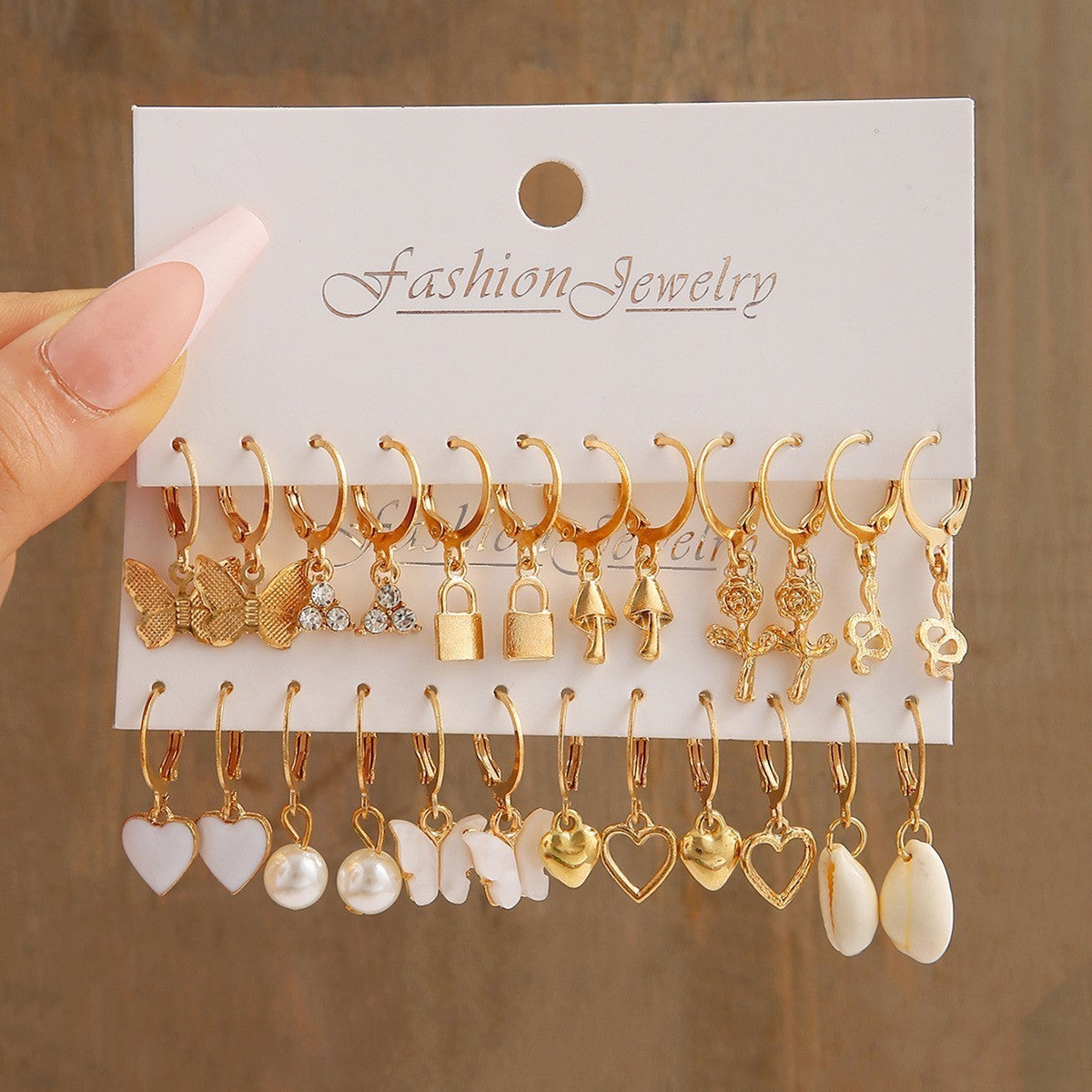 Five-pointed Star Love Snake Butterfly Rose Ear Earrings