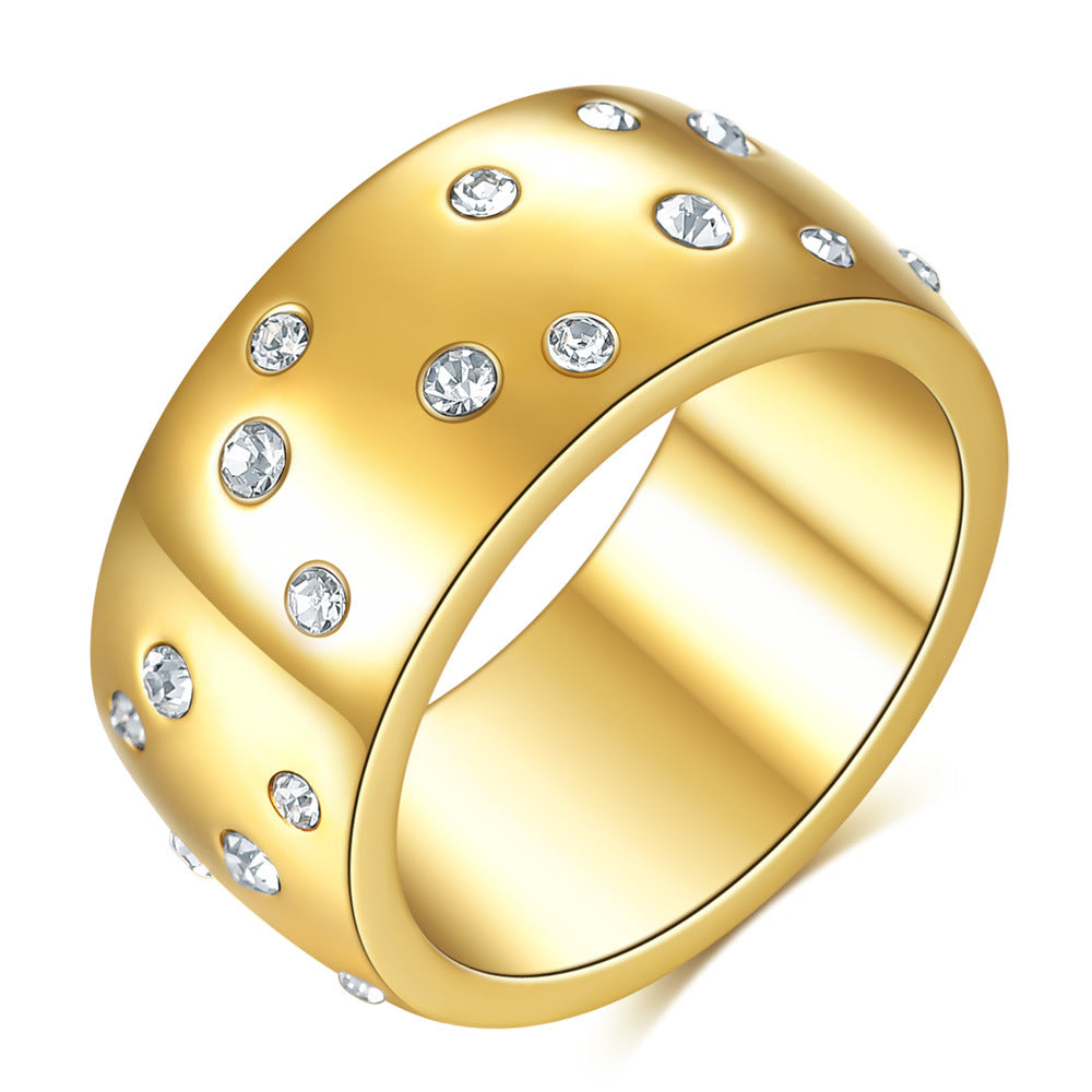 Popular Starry With Diamonds Titanium Steel Rings