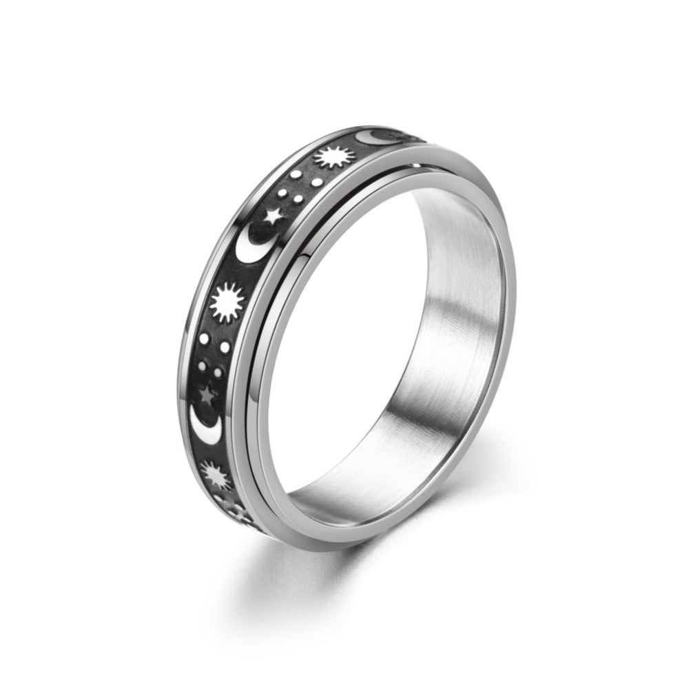 Personality Rotating Decompression Stainless Steel Corrosion Smear Oil Ring