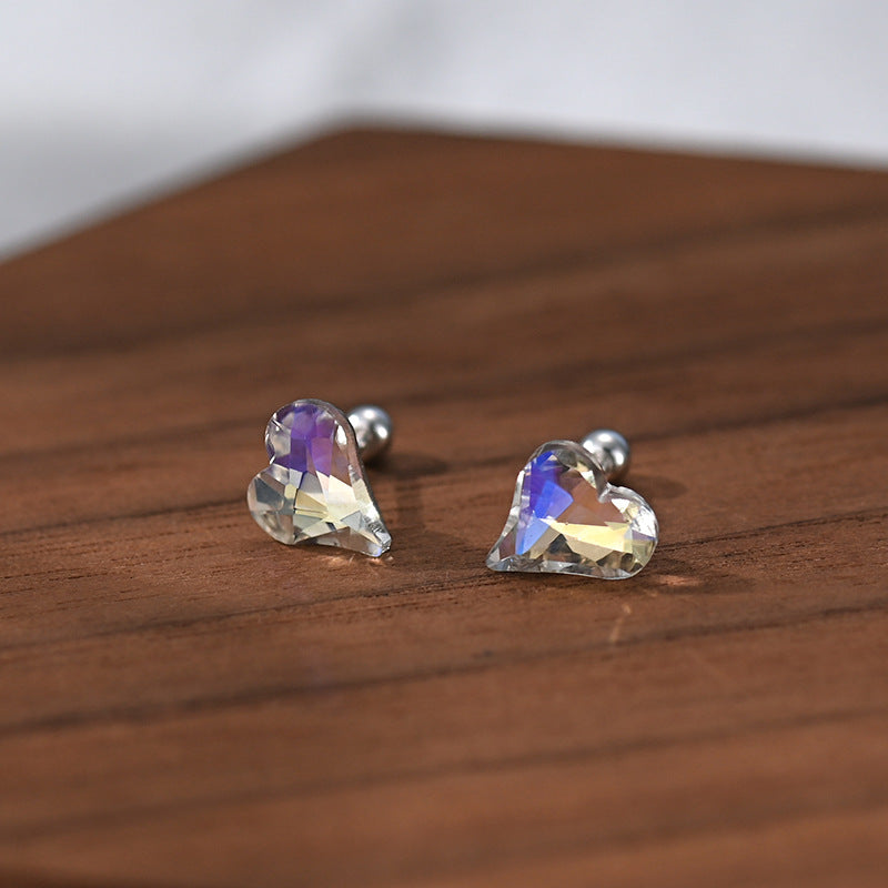 Women's Rhinestone Fashion Sweet Colorful Twist Screw Earrings