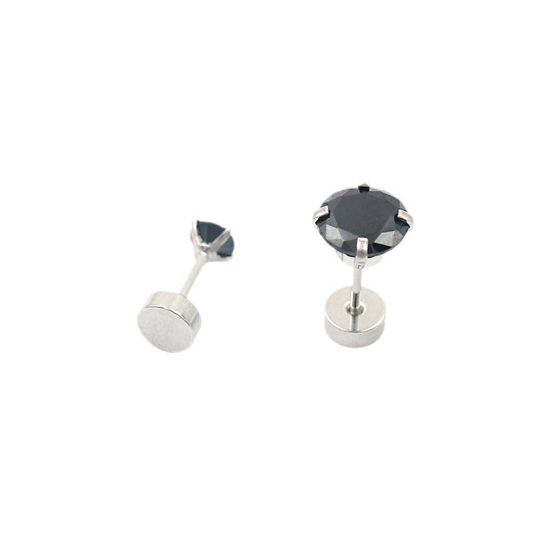 Flat Round Zircon Ear Bone Small Earrings