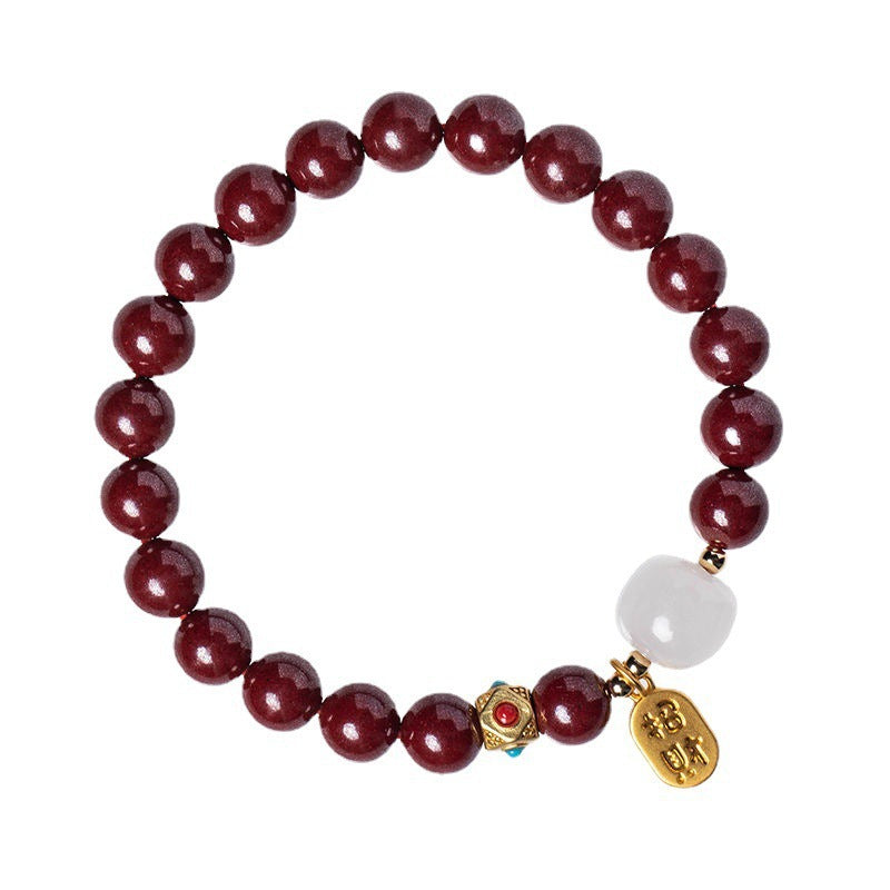 Women's Raw Ore Purple Gold Sand Cinnabar Bracelets