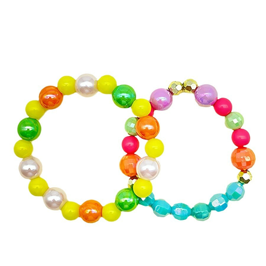 Beaded Pearl Acrylic Candy Summer Female Bracelets