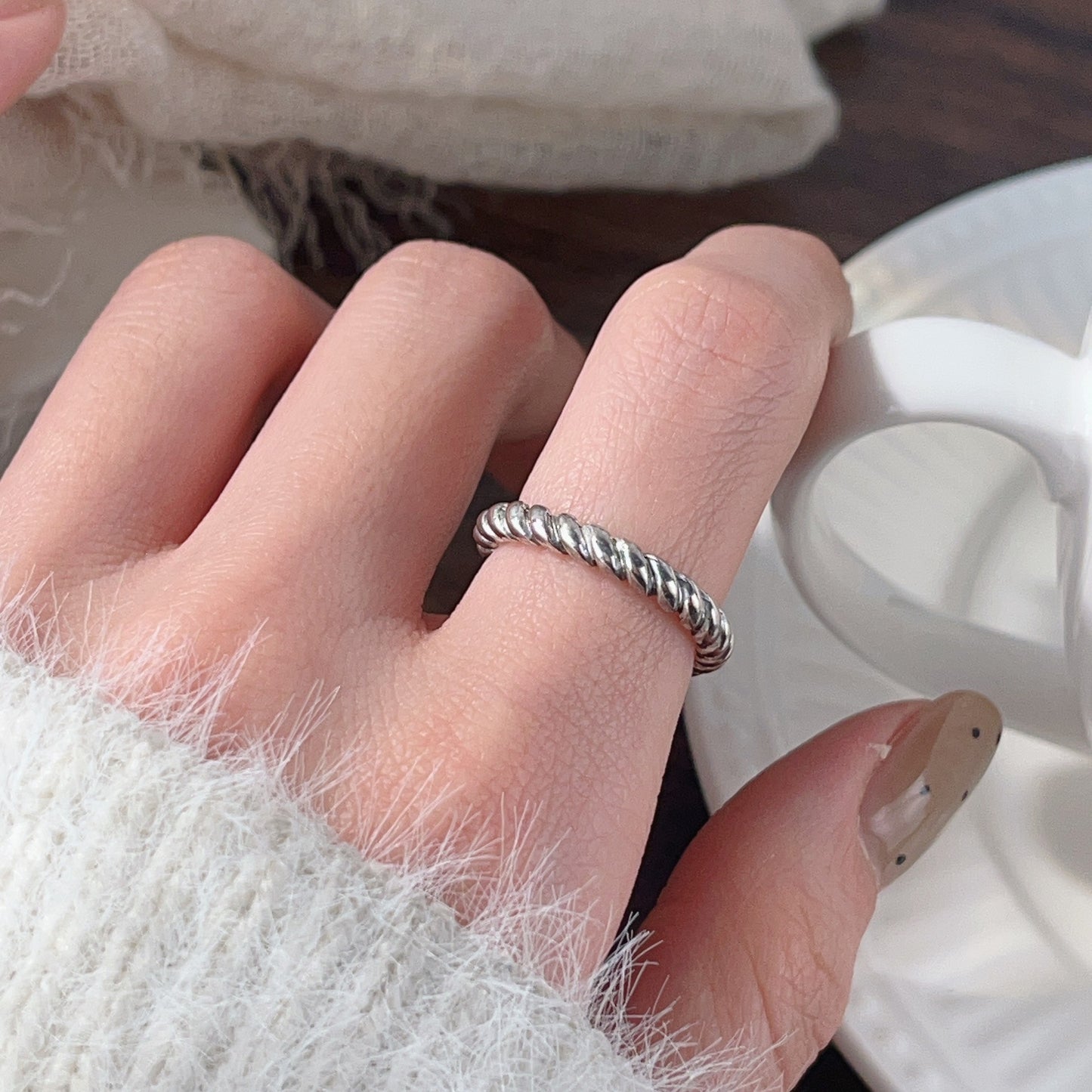 Women's Retro Style Cross With Skull Stitching Open Love Ring