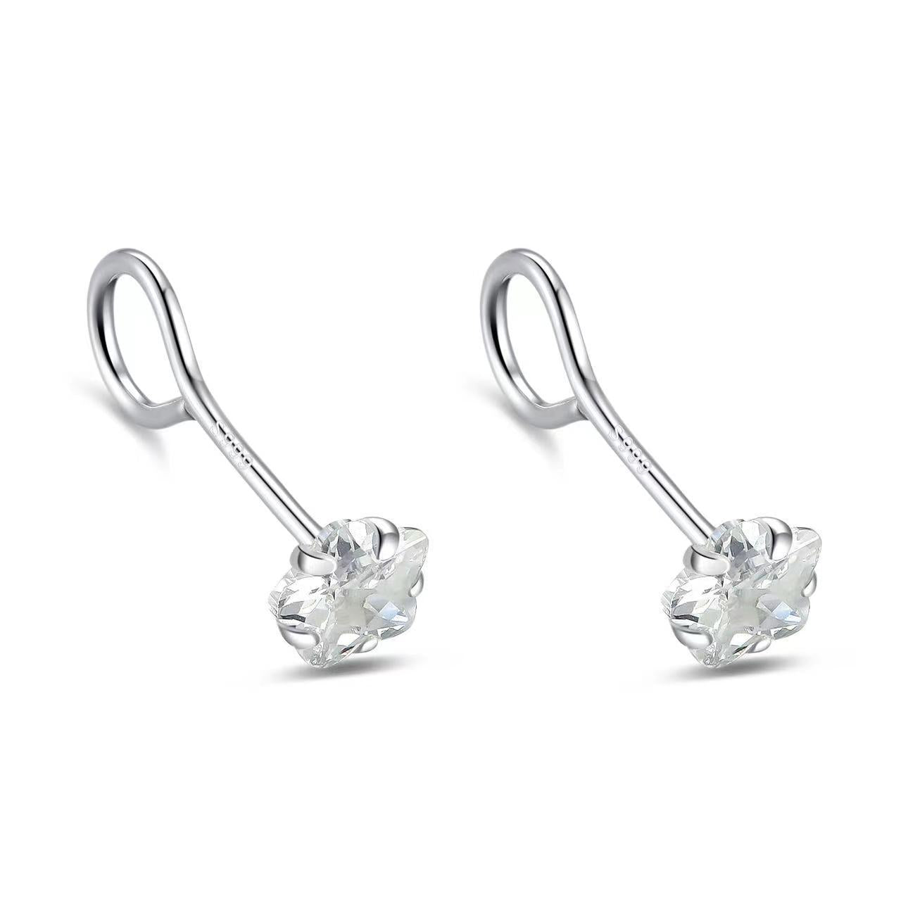 Women's Sier High-grade Simple Love Heart Special Earrings