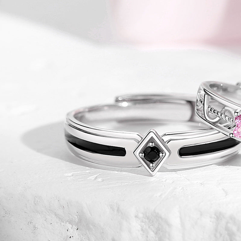 Sterling Sier Pair Personalized Minority Design Rings