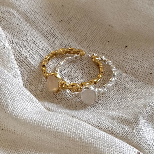 Style Simple Sterling Sier White Crystal Rings