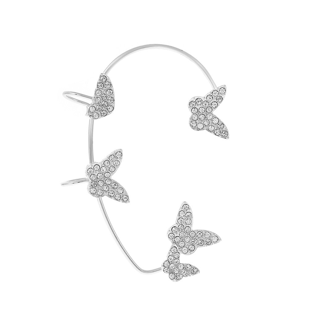 Style Metal Irregular Butterfly Ear Hanging Female Niche Earrings